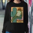Funny Howdy Cactus Frog Hat Meme Cute Women Crewneck Graphic Sweatshirt Unique Gifts