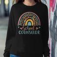 Funny School Counselor Rainbow Leopard Print Counselor Women Sweatshirt Funny Gifts