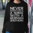 Never Underestimate A Nurse With A German Shepherd Women Sweatshirt Unique Gifts