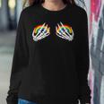 Gay Les Pride Rainbow Boobs Skeleton Hand Lgbt Gay Women Sweatshirt Unique Gifts