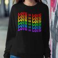 Gay Pride March Rainbow Lgbt Equality Groovy Love Is Love Women Sweatshirt Unique Gifts