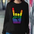 Gay Pride Rock Hand Rainbow Flag Lgbtq Rocker Boys Kids Men Women Sweatshirt Unique Gifts