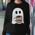 Ghost Drinking Coffee Funny Halloween Costume Coffee Lover Women Crewneck Graphic Sweatshirt Personalized Gifts