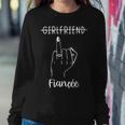Girlfriend Fiancée Bachelorette Party Engaged Ring Finger Women Crewneck Graphic Sweatshirt Funny Gifts
