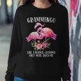 Grammingo Funny For Grandma Awesome Flamingo Mom Women Crewneck Graphic Sweatshirt Personalized Gifts