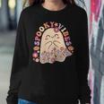 Groovy Cute Kawaii Ghost Floral Spooky Vibes Hippie Pumpkin Women Sweatshirt Funny Gifts