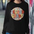Groovy Second Grade Vibes Retro Teachers Kids Back To School Women Crewneck Graphic Sweatshirt Funny Gifts