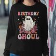 Happy Birthday Ghoul Retro Hippie Halloween Ghost Floral Women Sweatshirt Personalized Gifts