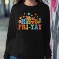 Happy Fri-Yay Friday Lovers Fun Teacher Groovy Women Sweatshirt Unique Gifts