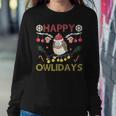 Happy Owlidays Ugly Christmas Sweater 2023 Christmas Owl Women Sweatshirt Unique Gifts