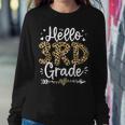 Hello 3Rd Grade Leopard Teacher Student Back To School Girls Women Sweatshirt Unique Gifts