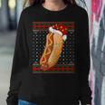 Hot Dog Christmas Lights Ugly Sweater Santa Hot Dog Xmas Women Sweatshirt Funny Gifts