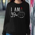 I Am 39 Plus 1 Middle Finger For A 40Th Birthday For Women Women Crewneck Graphic Sweatshirt Unique Gifts