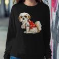 I Love Mom Tattoo Shih Tzu Mom Funny Mothers Day Gifts Women Crewneck Graphic Sweatshirt Personalized Gifts