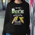I'm The Bestie Warning Bestie Will Be Drunk Matching Bestie Women Sweatshirt Funny Gifts