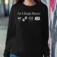 I'm A Simple Woman Love Wine Flip Flop Dogs Camping Women Sweatshirt Funny Gifts