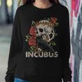 Incubus-Crow Left Skull Morning And Flower Halloween Graphic Women Sweatshirt Unique Gifts