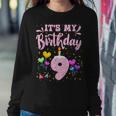 It's My 9Th Birthday Girl Doughnut Happy 9 Years Old Girls Women Sweatshirt Funny Gifts