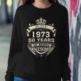 June 1973 50 Years Of Being Awesome 50Th Birthday Women Crewneck Graphic Sweatshirt Funny Gifts