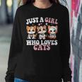 Just A Girl Who Loves Cats Cute Cat Lover Women Sweatshirt Unique Gifts