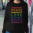 Kindness Peace Equality Rainbow Flag For Pride Month Women Sweatshirt Unique Gifts