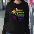 Kindness Peace Equality Sunflower Gay Pride Women Sweatshirt Unique Gifts