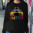 Lgbt Ally Cat Be Kind Gay Rainbow Lgbtq Flag Gay Pride Women Sweatshirt Unique Gifts