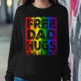 Lgbt Flag Proud Dad Free Mom Hugs Gay Lesbian Pride Rainbow Women Crewneck Graphic Sweatshirt Funny Gifts