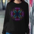 Mandala Stained Glass Graphic With Bright Rainbow Of Colors Women Sweatshirt Unique Gifts