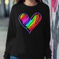 Neon Rainbow Heart Love Pride Lgbqt Rally Women Sweatshirt Unique Gifts