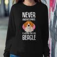 Never Underestimate Beagle Dog Clothes Gift Beagle Gift For Womens Women Crewneck Graphic Sweatshirt Funny Gifts