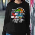 Never Underestimate The Power Of An Autism Nanny Gift For Womens Women Crewneck Graphic Sweatshirt Funny Gifts