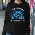 In November We Wear Blue Rainbow Diabetes Awareness Women Sweatshirt Unique Gifts