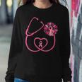 Nurse Sunflower Pink Ribbon Breast Cancer Awareness Women Sweatshirt Funny Gifts