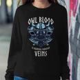 Owl Blood Runs Through My Veins Viking Owl Women Sweatshirt Funny Gifts