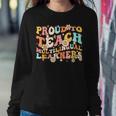 Proud To Teach Multilingual Learners Maestra Spanish Groovy Women Sweatshirt Unique Gifts