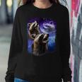 Racoons Howling At The Moon Three Racoon Meme Vintage Women Sweatshirt Unique Gifts