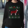 Red Plaid Siberian Husky Dog Ugly Christmas Sweater Women Sweatshirt Unique Gifts