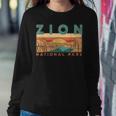 Retro Zion National Park Utah Mountain Women Men Kids Hiking Women Crewneck Graphic Sweatshirt Funny Gifts