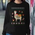 Sloth Riding Llama Christmas Scarf Santa Hat Ugly Sweater Women Sweatshirt Unique Gifts