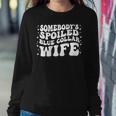 Somebodys Spoiled Blue Collar Wife Groovy Mothers Day Women Crewneck Graphic Sweatshirt Unique Gifts