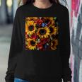 Sunflower And Rose Red Yellow Floral Pattern Women Sweatshirt Unique Gifts