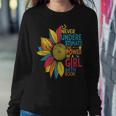 Sunflower Never Underestimate The Power Of A Girl With Book Women Sweatshirt Unique Gifts