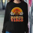Thankful Vibes Turkey Rainbow Retro Thanksgiving Women Women Sweatshirt Personalized Gifts