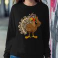 Thanksgiving Day Turkey Girl Leopard Autumn Fall Women Sweatshirt Personalized Gifts