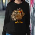 Thanksgiving Turkey Girl Leopard Print Autumn Fall Women Sweatshirt Personalized Gifts