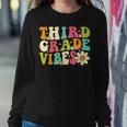 Third Grade Vibes Groovy Retro Teacher Student Team Women Sweatshirt Funny Gifts
