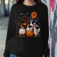 Three Chickens Halloween Mummy Scary Witch With Pumpkins Women Sweatshirt Unique Gifts