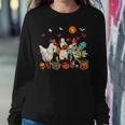 Three Chickens Witch Scary Mummy Halloween Zombie Women Sweatshirt Unique Gifts