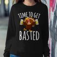 Time To Get Basted Beer Thanksgiving Turkey Women Sweatshirt Funny Gifts